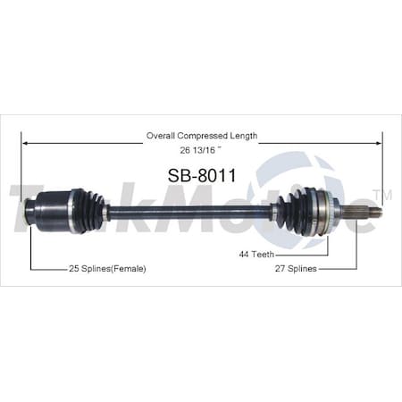 Surtrack Axle Cv Axle Shaft, Sb-8011 SB-8011
